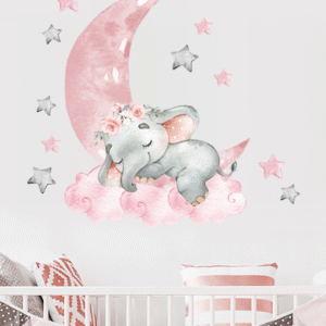 ELEFANTE ROSA, LUNA Y ESTRELLAS