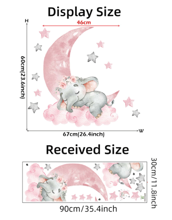ELEFANTE ROSA, LUNA Y ESTRELLAS - Imagen 3