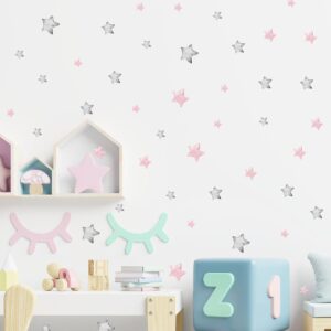 PATRON ESTRELLAS ROSA Y GRIS