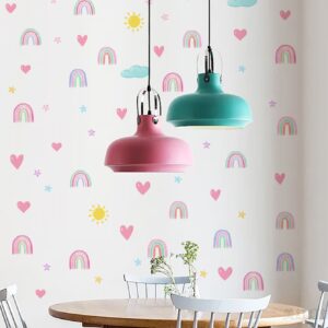 ARCOÍRIS CON SOL, NUBES, CORAZONES Y ESTRELLAS