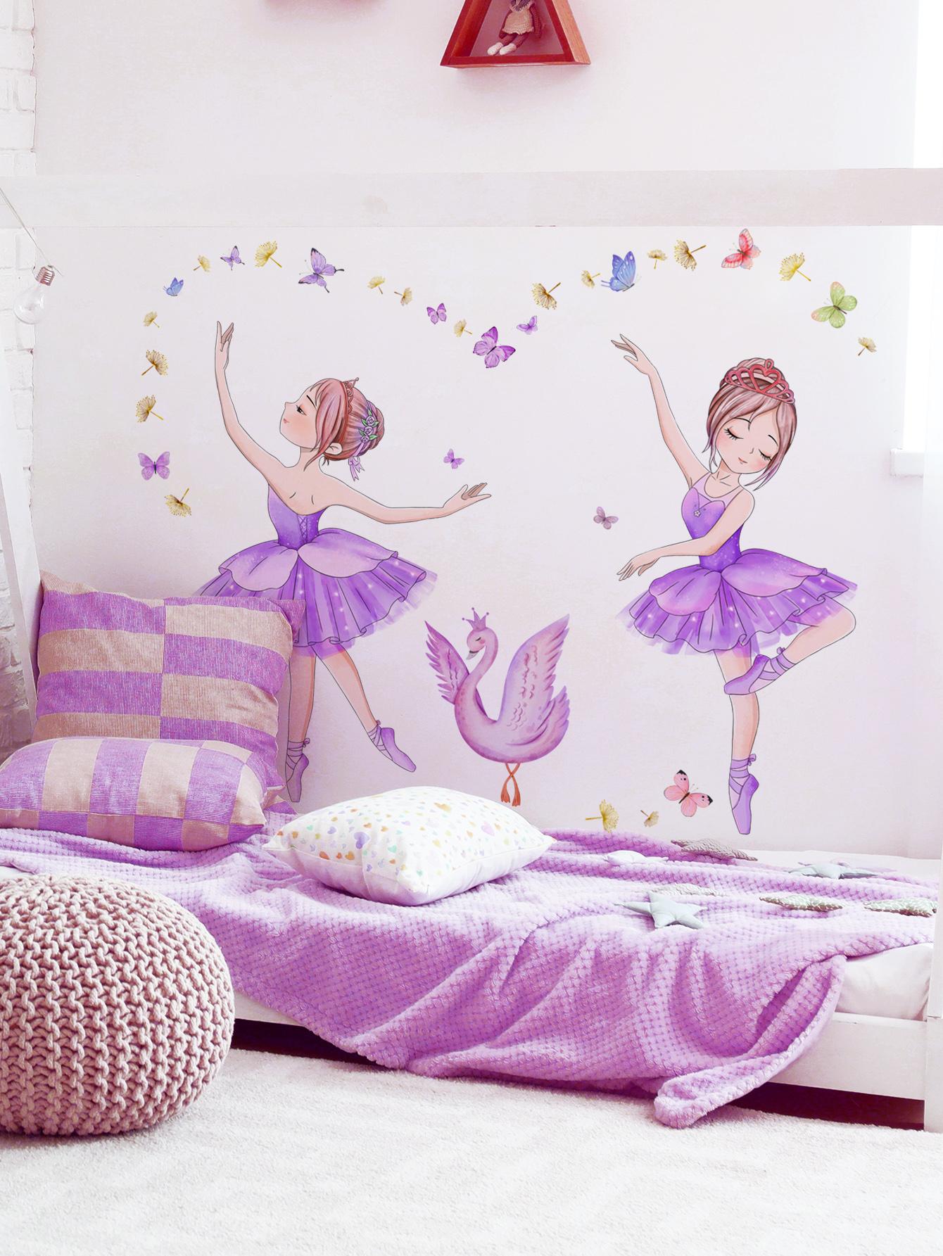 BAILARINAS PURPURA CON CISNE Y MARIPOSAS - Imagen 2