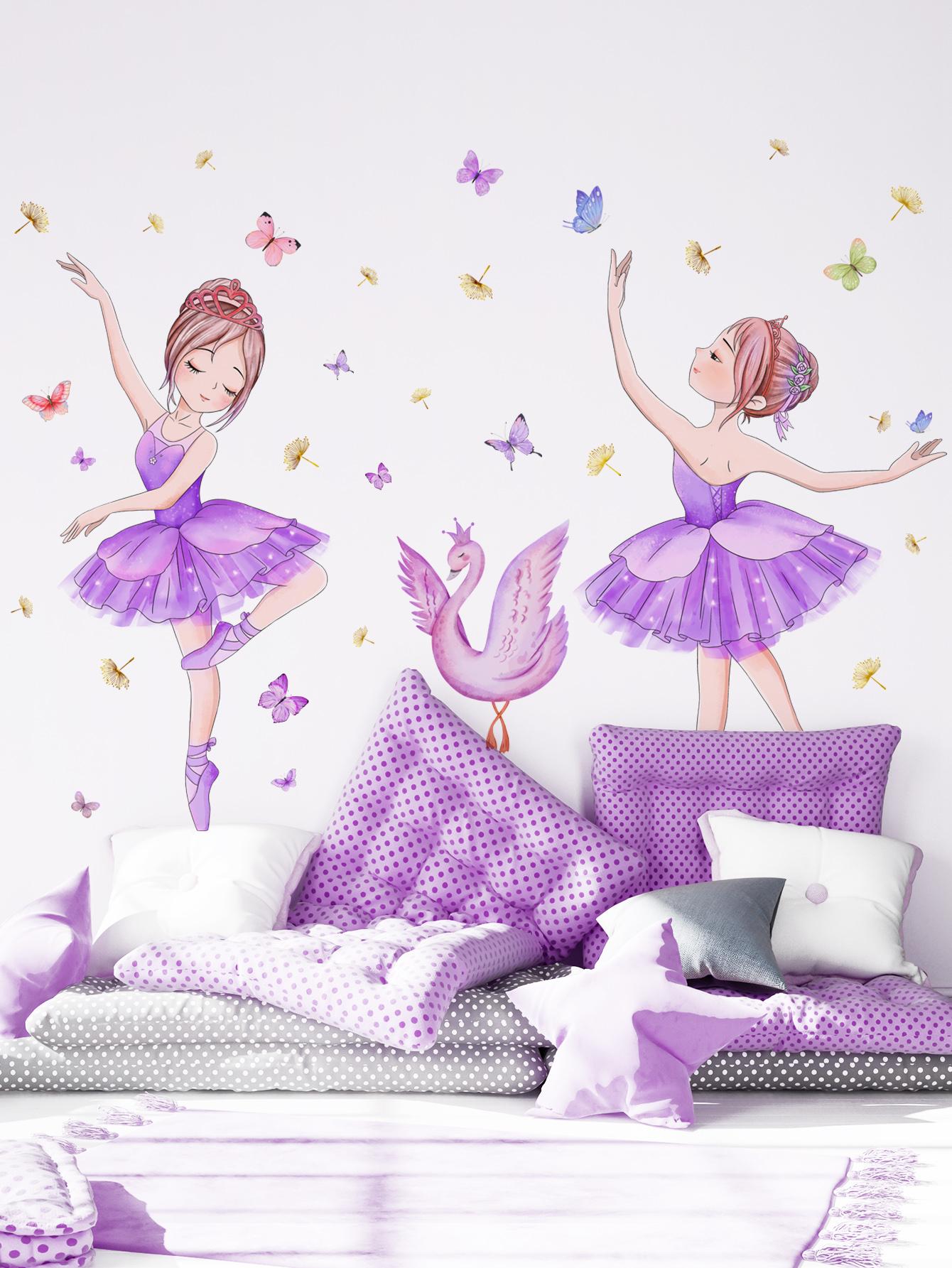 BAILARINAS PURPURA CON CISNE Y MARIPOSAS - Imagen 3