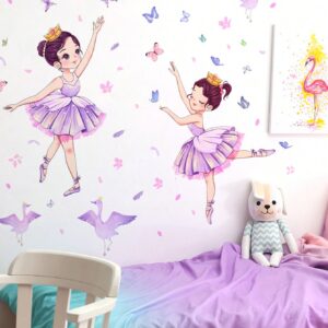 PRINCESAS BAILARINAS PURPURA CON MARIPOSAS Y CISNE