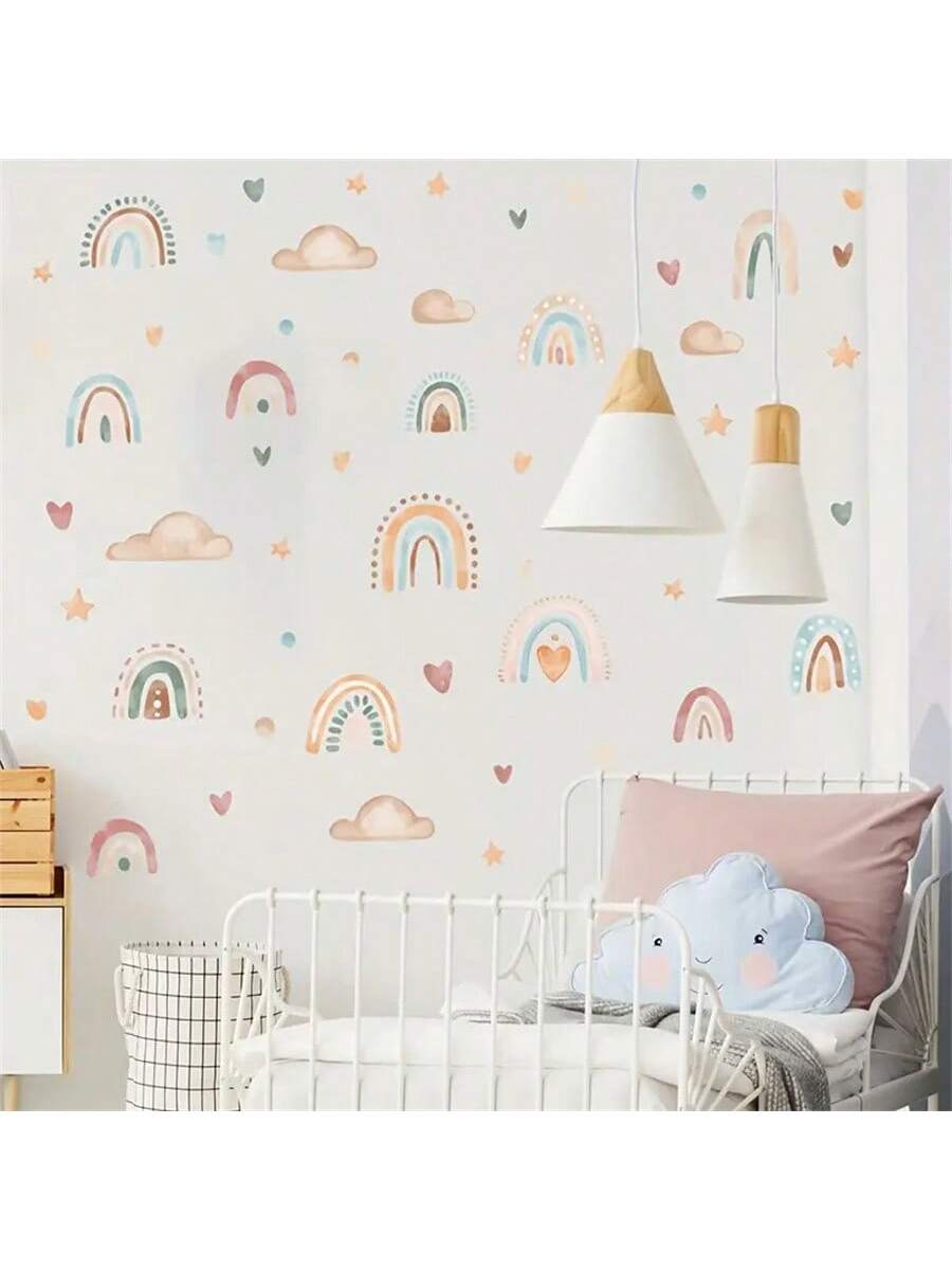 ARCOIRIS CON NUBES, ESTRELLAS Y CORAZONES - Imagen 2