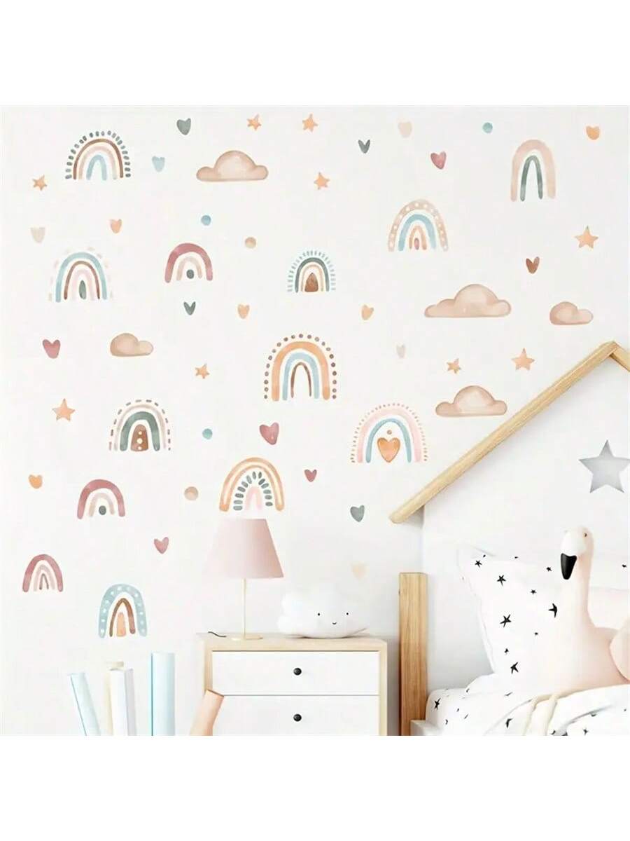 ARCOIRIS CON NUBES, ESTRELLAS Y CORAZONES - Imagen 3