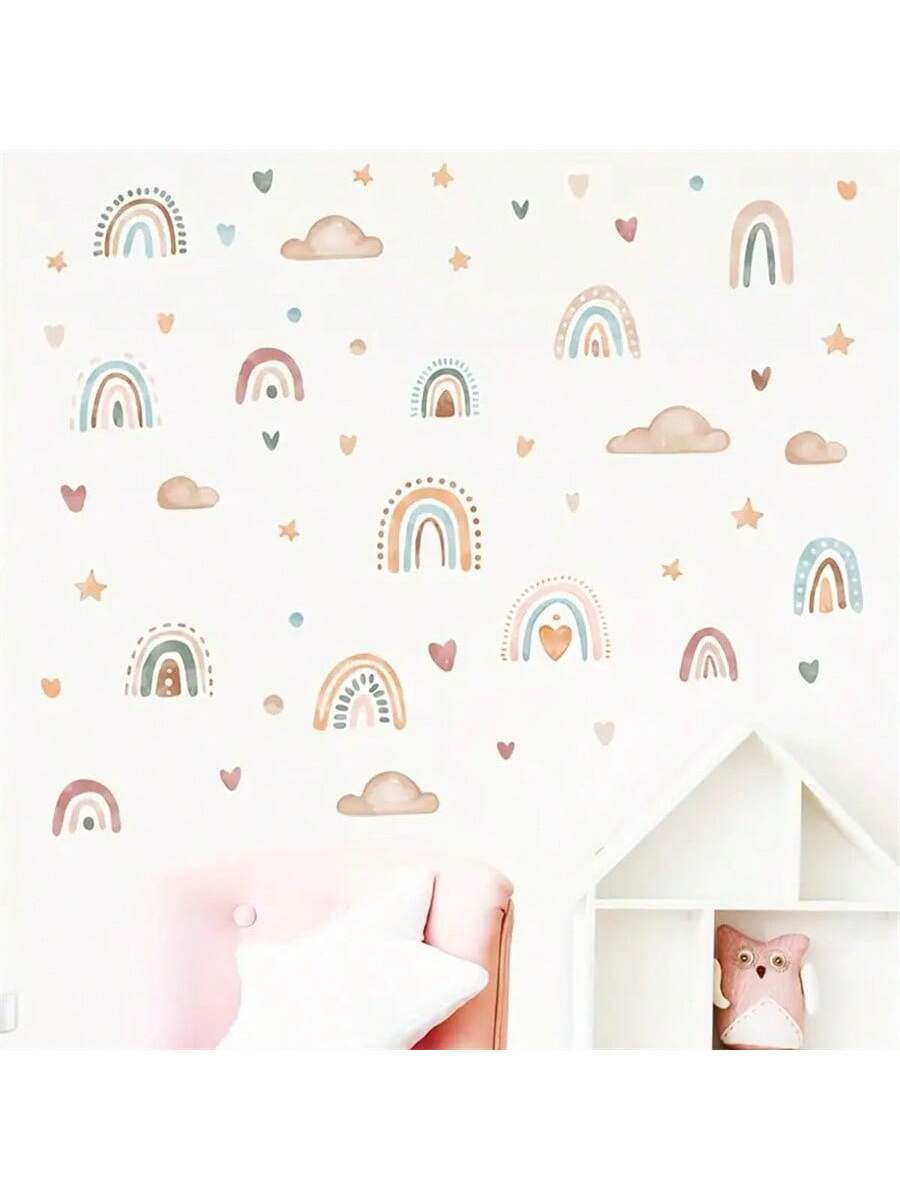 ARCOIRIS CON NUBES, ESTRELLAS Y CORAZONES