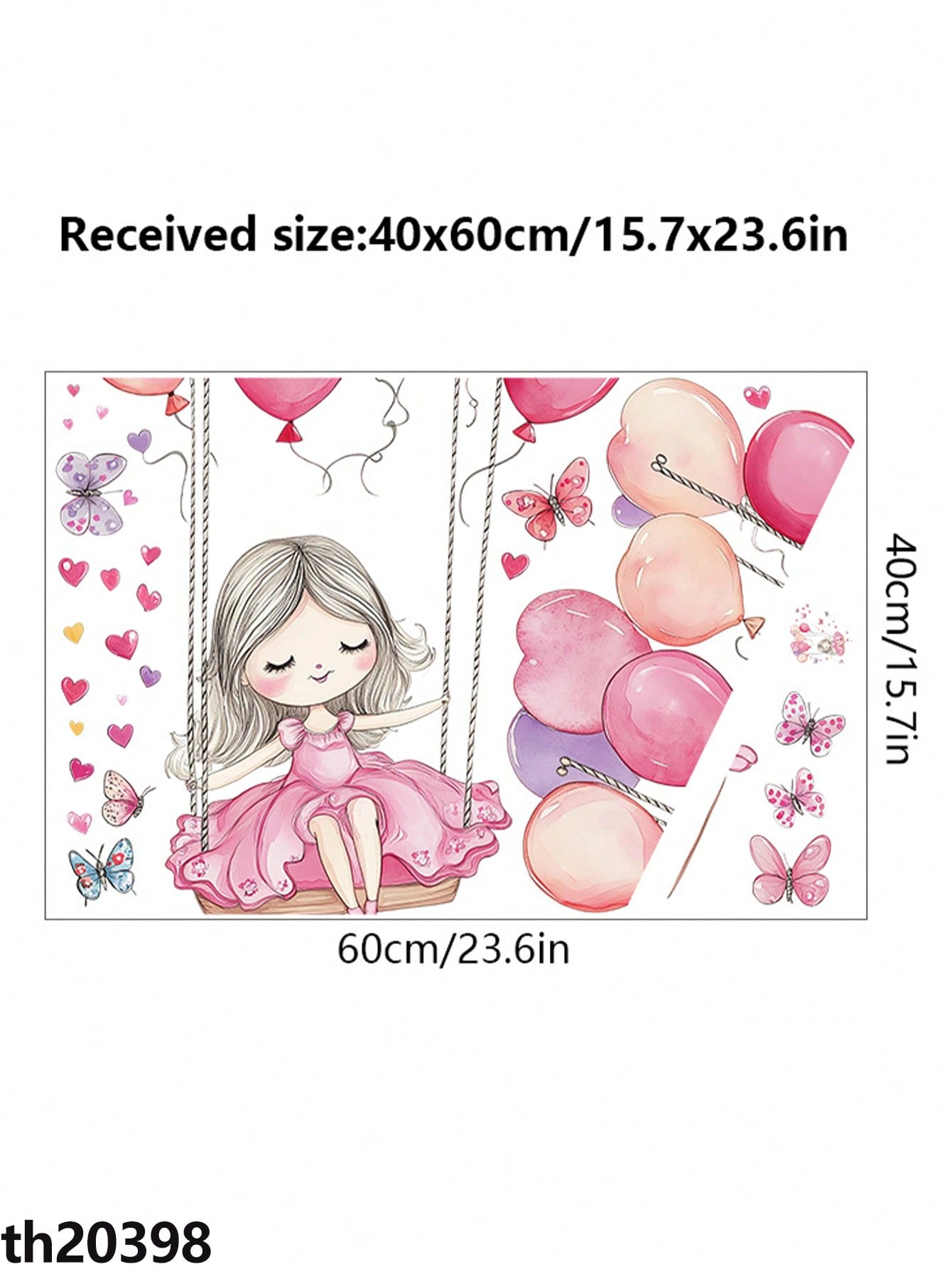 PRINCESA EN COLUMPIO CON GLOBOS Y MARIPOSAS - Imagen 4