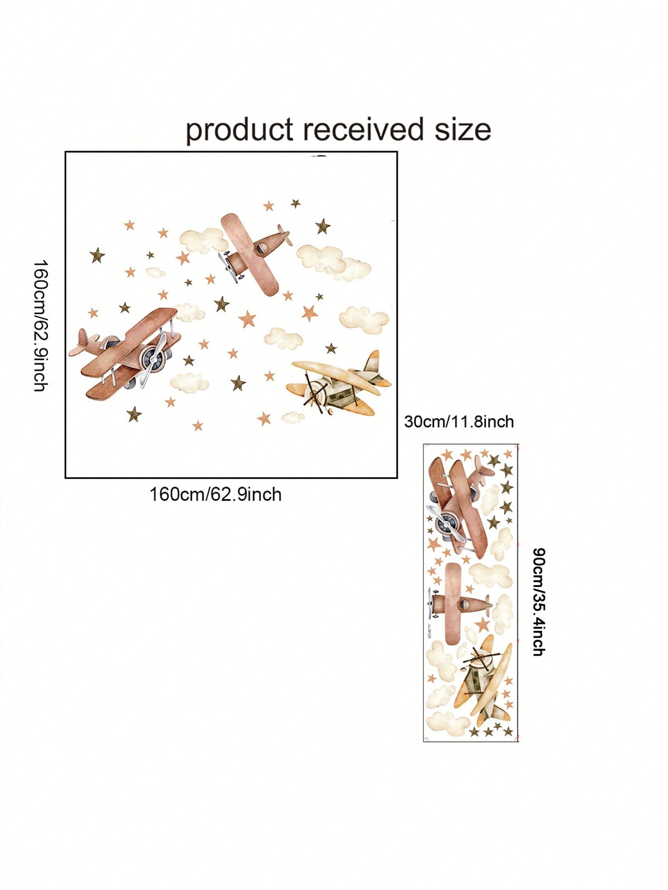 AVIONCITOS CAFÉ CON NUBES Y ESTRELLAS - Imagen 2