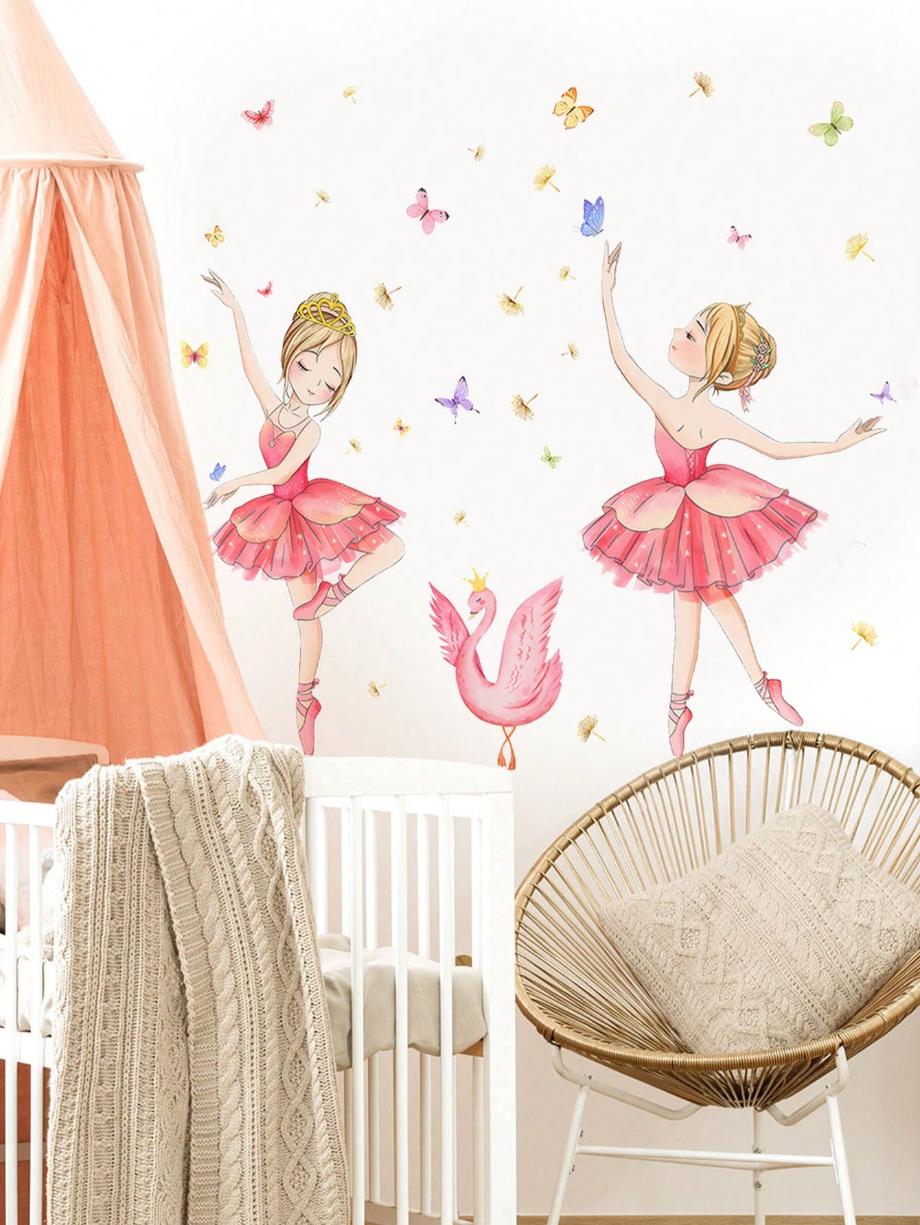 BAILARINAS ROSA CON CISNE Y MARIPOSAS - Imagen 3