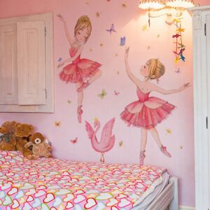 BAILARINAS ROSA CON CISNE Y MARIPOSAS