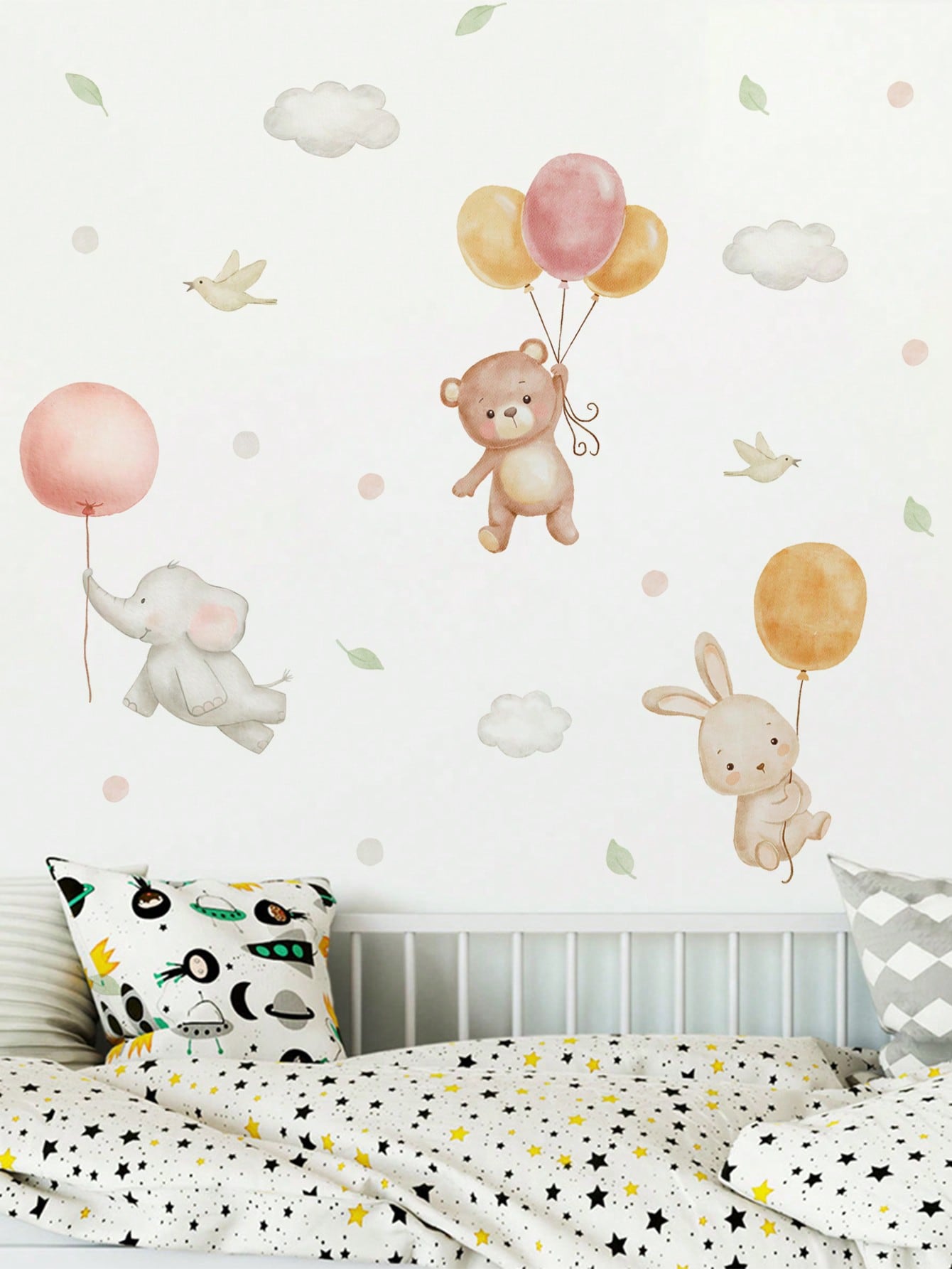 CONEJO, ELEFANTE Y OSITO CON GLOBOS