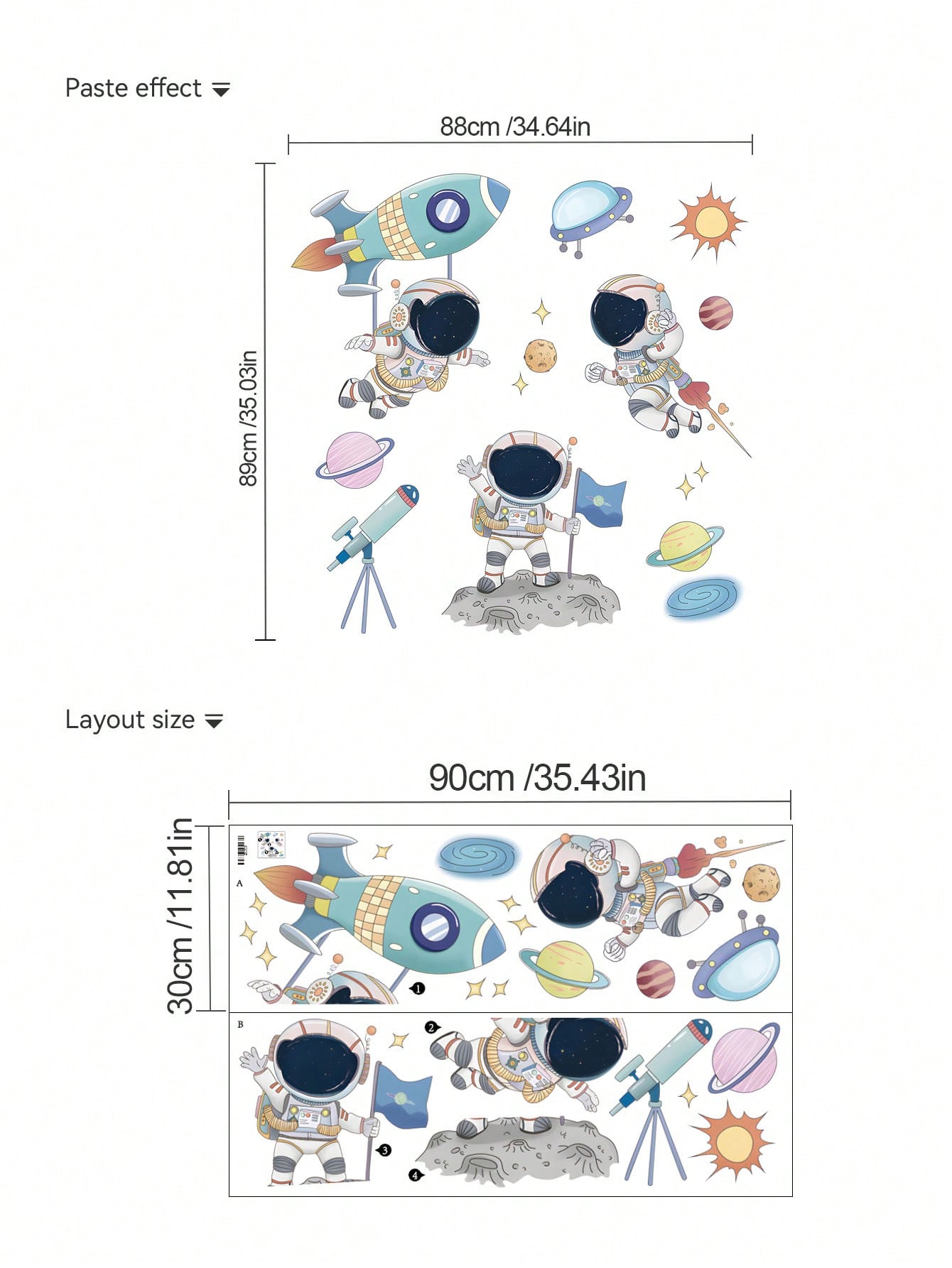 ASTRONAUTAS, TELESCOPIO, COHETE Y PLANETAS - Imagen 4